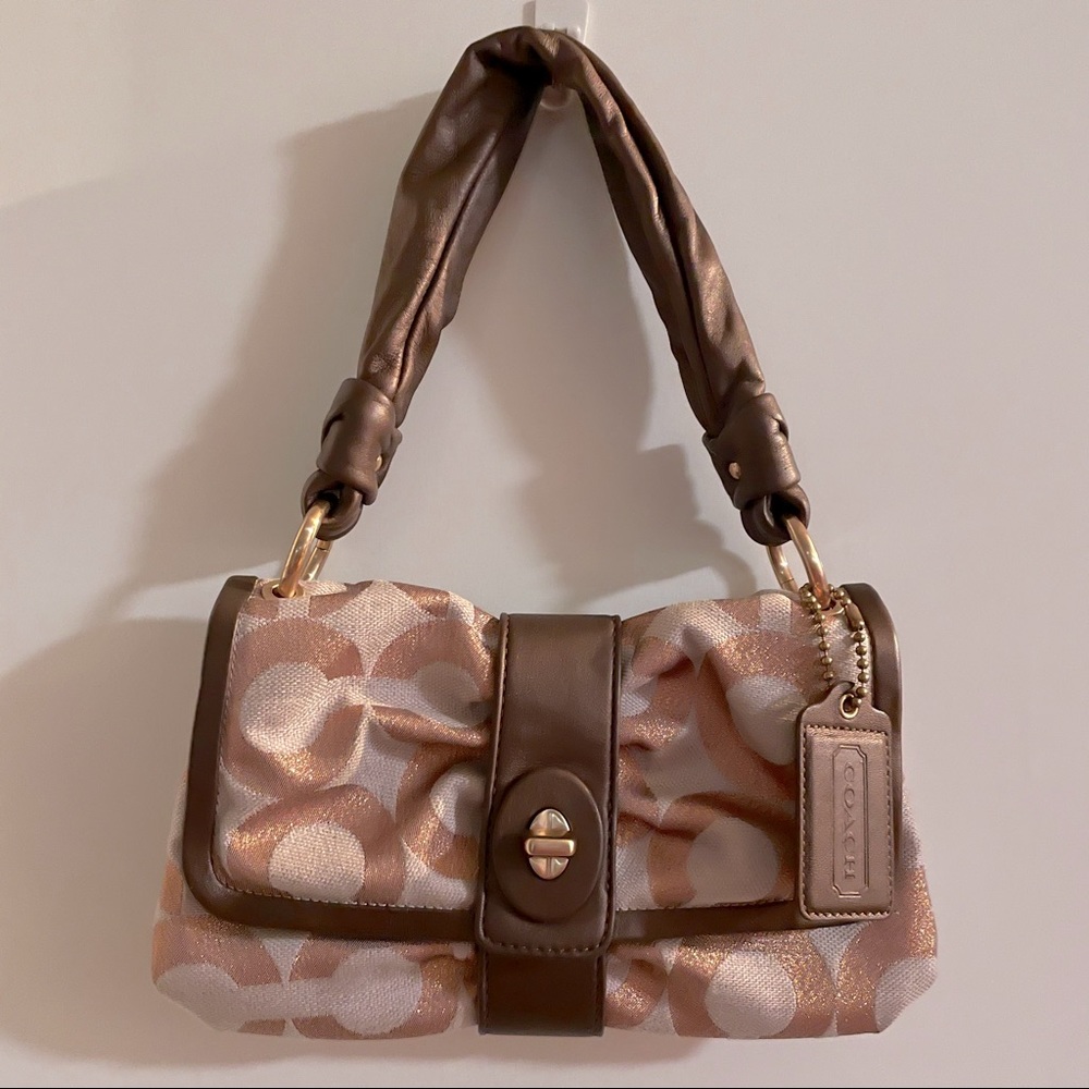 Coach 13699 Rose Gold Parker Op Art Small Purse